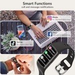 FITVII FINO 2 Slim Fitness Tracker with Blood Pressure, Blood Oxygen, 24/7 Heart Rate & Sleep Tracking, IP68 Waterproof Activity Trackers and Smart Watches with Step Counter, Pedometer for Women Men