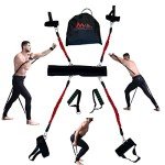 Full Body Resistance Bands for Boxing, MMA Training - 150 lbs Punching Bands for Home Workouts (Red)