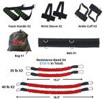 Full Body Resistance Bands for Boxing, MMA Training - 150 lbs Punching Bands for Home Workouts (Red)