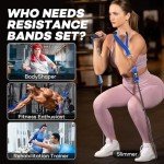 220lb Heavy Duty Resistance Bands Set for Home Workout Effective Exercise Bands for Full-Body Workout, Physical Therapy,Resistance Bands with Handles, Door Anchor, Legs Ankle Straps