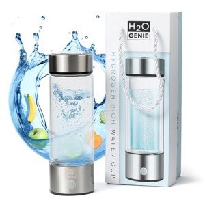 Hydrogen Water Bottle Generator, Portable Hydrogen Water Machine, 14oz Capacity, Water Ionizer for Home & Office use, Boost Wellness & Hydration, 3 Min Electrolysis, Charger Included