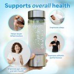 Hydrogen Water Bottle Generator, Portable Hydrogen Water Machine, 14oz Capacity, Water Ionizer for Home & Office use, Boost Wellness & Hydration, 3 Min Electrolysis, Charger Included