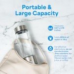 Hydrogen Water Bottle Generator, Portable Hydrogen Water Machine, 14oz Capacity, Water Ionizer for Home & Office use, Boost Wellness & Hydration, 3 Min Electrolysis, Charger Included