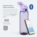 BOOST LITE Smart Water Bottle with Reminder to Drink Water, Motivate & Tracking Hydration Water Bottle with App, 32 oz Tritan BPA-Free Plastic Water Bottles for Gym, School, Office - Purple