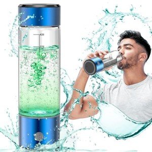 MOVOCA Upgrade Hydrogen Water Bottle, 3Min 2200PPB Hydrogen Water Bottle Generator -SPE PEM Tech, 14OZ Portable Hydro Water Bottle Machine, Birthday Xmas Gift for Husband, Wife, Family, Friends,Travel