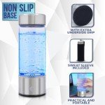 Hydrogen Water Bottle, 14oz- Ion Generator for Hydrogenated, Ion Infused Water- Electric Light Up Design- Ionized Oxygen and Ozone Molecular Generator Technology