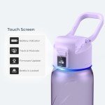BOOST LITE Smart Water Bottle with Reminder to Drink Water, Motivate & Tracking Hydration Water Bottle with App, 32 oz Tritan BPA-Free Plastic Water Bottles for Gym, School, Office - Purple