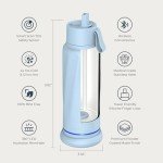 WATERH Vita Smart Water Bottle with Reminder to Drink Water, BPA-Free Vacuum Insulated Water Bottles with Filter & Straw, Bluetooth Intake Water Tracking Bottle, Ideal for Gift (18 oz)