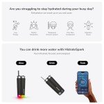 Hidrate Spark PRO Smart Tumbler – Insulated Stainless Steel – Tracks Water Intake with Bluetooth, LED Glow Reminder When You Need to Drink – 20oz, Black