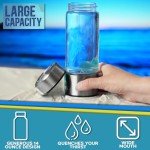 Hydrogen Water Bottle, 14oz- Ion Generator for Hydrogenated, Ion Infused Water- Electric Light Up Design- Ionized Oxygen and Ozone Molecular Generator Technology