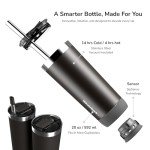 Hidrate Spark PRO Smart Tumbler – Insulated Stainless Steel – Tracks Water Intake with Bluetooth, LED Glow Reminder When You Need to Drink – 20oz, Black