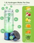 MOVOCA Upgrade Hydrogen Water Bottle, 3Min 2200PPB Hydrogen Water Bottle Generator -SPE PEM Tech, 14OZ Portable Hydro Water Bottle Machine, Birthday Xmas Gift for Husband, Wife, Family, Friends,Travel