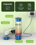 MOVOCA Upgrade Hydrogen Water Bottle, 3Min 2200PPB Hydrogen Water Bottle Generator -SPE PEM Tech, 14OZ Portable Hydro Water Bottle Machine, Birthday Xmas Gift for Husband, Wife, Family, Friends,Travel