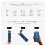 Hidrate Spark PRO Lite Smart Water Bottle – Tritan Plastic – Tracks Water Intake with Bluetooth, LED Glow Reminder When You Need to Drink – Chug Lid, 24 oz, Deep Blue