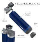 Hidrate Spark PRO Lite Smart Water Bottle – Tritan Plastic – Tracks Water Intake with Bluetooth, LED Glow Reminder When You Need to Drink – Chug Lid, 24 oz, Deep Blue
