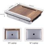 Vigo Wood Laptop Tray - Lap Tray with Cushion, Laptop Table for Sofa, Lap Desk for Laptop, Adjustable Laptop Stand for Bed, Laptop Desk Stand, Laptop Lap Tray for Bed, Laptop Bed Table (Walnut)