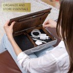 Vigo Wood Laptop Tray - Lap Tray with Cushion, Laptop Table for Sofa, Lap Desk for Laptop, Adjustable Laptop Stand for Bed, Laptop Desk Stand, Laptop Lap Tray for Bed, Laptop Bed Table (Walnut)