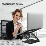 BoYata Laptop Stand, Adjustable Ergonomic Laptop Holder, Aluminium Alloy Notebook Stand Compatible for MacBook Pro/Air, Dell XPS, Lenovo, Samsung Laptops Up to 17 inches-Black