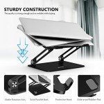 BoYata Laptop Stand, Adjustable Ergonomic Laptop Holder, Aluminium Alloy Notebook Stand Compatible for MacBook Pro/Air, Dell XPS, Lenovo, Samsung Laptops Up to 17 inches-Black