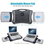 MAX SMART Laptop Lap Pad Laptop Stand with Attached Mouse Pad, Cushion and USB Cooling Fan, Non-Slip Heat Shield Tablet Computer Stand for Sturdy Work Station for Home, Office, Bed Sofa, Couch and Car