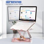 JOYEKY Laptop Stand for Desk, Adjustable Computer Stand with 360° Rotating Base, Ergonomic Laptop Riser for Collaborative Work, Foldable & Portable Laptop Stand, fits for All 10-16" Laptops