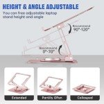 JOYEKY Laptop Stand for Desk, Adjustable Computer Stand with 360° Rotating Base, Ergonomic Laptop Riser for Collaborative Work, Foldable & Portable Laptop Stand, fits for All 10-16" Laptops