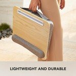 HUANUO Lap Laptop Desk - Portable Lap Desk with Pillow Cushion, Fits up to 15.6 inch Laptop, with Anti-Slip Strip & Storage Function for Home Office Students Use as Computer Laptop Stand - Light Wood