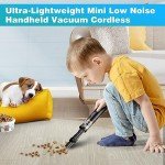 Handheld Vacuum Cordless, Upbooz Portable Car Vacuum, 14000PA Powerful Suction Vacuum Cleaner with LED Light and Air Duster 2 in 1, Low Noise Rechargeable Mini Hand Held Vacuum for Car Home Pet Office