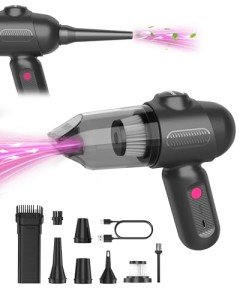 EBOSSOM Car Vacuum V6 Pro, Cordless Handheld Vacuum with 8000Pa Suction, Portable Vacuum for Car, 4 in 1 Mini Vacuum Cleaner Air Duster for Car, Office, Home
