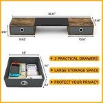 WESTREE Dual Monitor Stand Riser with Two Drawers, Extra Large Storage for 2 Monitors, Desktop Oraganizer Computer,Laptop,Screen,Printer,TV