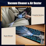 Hayousui 7000Pa Mini Vacuum Cleaner: Handheld Vacuum & Electronics Duster & Hand Pump Cordless Keyboard Vac 3-Gear Compressed Air Blower for Computer Sewing Machine Laptop Car Home Office