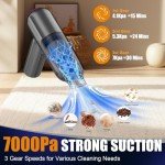 Hayousui 7000Pa Mini Vacuum Cleaner: Handheld Vacuum & Electronics Duster & Hand Pump Cordless Keyboard Vac 3-Gear Compressed Air Blower for Computer Sewing Machine Laptop Car Home Office