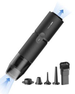 HOTO Handheld Vacuum Cleaner Cordless, Desk Vacuum Cleaner Compressed Electric Air Duster 15000Pa Suction, 4-in-1 Portable Vortex Vacuum Dust Buster Air Blower for Computer, Keyboard