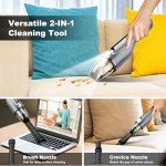 DRECELL Handheld Vacuum Cordless, Car Vacuum with Brushless Motor & 14KPa Suction, 1.2lbs Lightweight, LED Light, Slim Mini Vacuum Cleaner for Car Home Pet - Grey