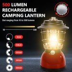 LED Camping Lantern, Christmas Lanterns 500 Lumen Dimmable Vintage Rechargeable Vintage Lantern, 4000mAh Power Bank, IPX5 Waterproof Portable Hanging Lamp for Camping Hiking Emergency and Power Outage