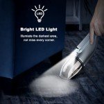 DRECELL Handheld Vacuum Cordless, Car Vacuum with Brushless Motor & 14KPa Suction, 1.2lbs Lightweight, LED Light, Slim Mini Vacuum Cleaner for Car Home Pet - Grey