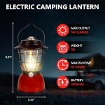 LED Camping Lantern, Christmas Lanterns 500 Lumen Dimmable Vintage Rechargeable Vintage Lantern, 4000mAh Power Bank, IPX5 Waterproof Portable Hanging Lamp for Camping Hiking Emergency and Power Outage