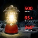 LED Camping Lantern, Christmas Lanterns 500 Lumen Dimmable Vintage Rechargeable Vintage Lantern, 4000mAh Power Bank, IPX5 Waterproof Portable Hanging Lamp for Camping Hiking Emergency and Power Outage