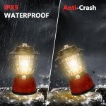 LED Camping Lantern, Christmas Lanterns 500 Lumen Dimmable Vintage Rechargeable Vintage Lantern, 4000mAh Power Bank, IPX5 Waterproof Portable Hanging Lamp for Camping Hiking Emergency and Power Outage