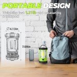 Rechargeable Camping Lantern, 3000LM 5 Light Modes Camping Light 4400 Capacity Phone Charger LED Impact-Resistant Flashlight Lantern Portable Waterproof Hurricane Lanterns for Emergency(Pale Green)