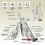 MOSSY OAK Multitool, 19-in-1 Stainless Steel Multi Tool Pliers, Self-locking EDC Gear with Sheath for Outdoor, Survival, Camping, Hiking
