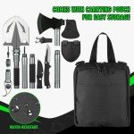 ZENHOSIT Survival Shovel with Camping Axe: Multifunctional Tactical Gear for Outdoor Adventure - 180 Degree Folding Camping Shovel Multi-Tool with Carry Pouch for Outdoor Camping Hiking