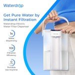 Waterdrop Electric Water Filter Pitcher, Dispenser, 200-Gallon Countertop Water Purifier, NSF/ANSI 401&53&42&372, Reduce PFAS, Lead, Chlorine, 15-Cup, White, with 1 Filter, Does not Lower TDS