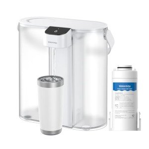 Waterdrop Compact Electric Water Filter Pitcher, 200-Gallon Rechargeable Powerful Dispenser, NSF/ANSI 42&53&401, Reduce PFAS, Lead, Chlorine, 14-Cup, White, with 1 Filter, Does not Lower TDS