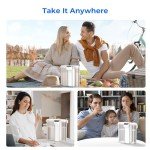 Waterdrop Compact Electric Water Filter Pitcher, 200-Gallon Rechargeable Powerful Dispenser, NSF/ANSI 42&53&401, Reduce PFAS, Lead, Chlorine, 14-Cup, White, with 1 Filter, Does not Lower TDS