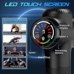 TOLOCO Massage Gun, Massage Gun Deep Tissue, Percussion Massage Gun with 10 Replacement Heads, Super Quiet Portable Electric Massager for Athletes, Relax, Black