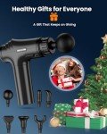 AYURA Massage Gun Deep Tissue, Percussion Muscle Massager Gun, Handheld Back Massager for Pain Relief, Mini Massage Gun with 30 Speeds and 6 Heads for Athletes Men Women
