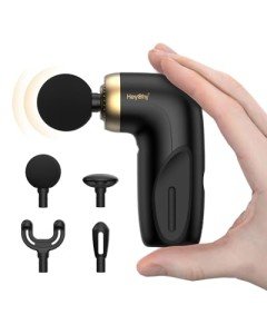 HEYCHY A1 Super Mini Massage Gun, Percussion Deep Tissues Muscle Massager, Travel Massage Gun, Compact Sports Massager, Portable Handheld Massager for Office Gifts for Him/Her, Home, Athletes(Black)
