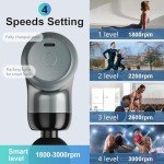 Mini Massage Gun Deep Tissue,Portable Percussion Muscle Massager for Whole Body Back Pain Relief,Electric Handheld Sport Massager with 6 Massage Heads 4 Speed,Best Gift for Him/Her/Father/Mother