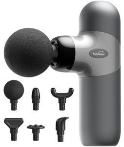 Mini Massage Gun ,Percussion Deep Tissues Muscle Massager, Silicone Material Removable and Washable, Suitable for People with Hyperhidrosis, with 6 Massage Heads 4 Speeds, best gift for her/him